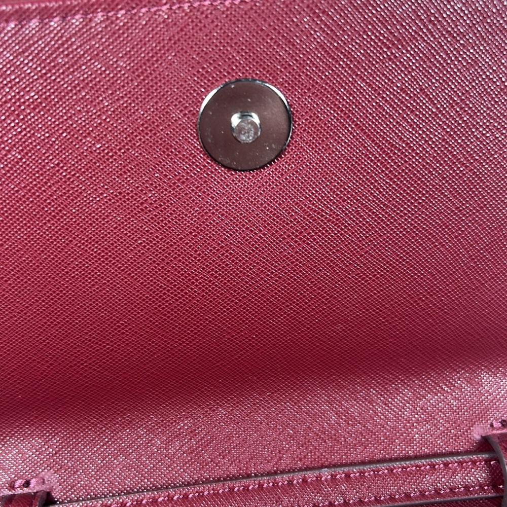 NWOT CHAPS Crossbody Wallet Removable Strap Burgundy Red CHAPS Purse - Picture 8 of 15